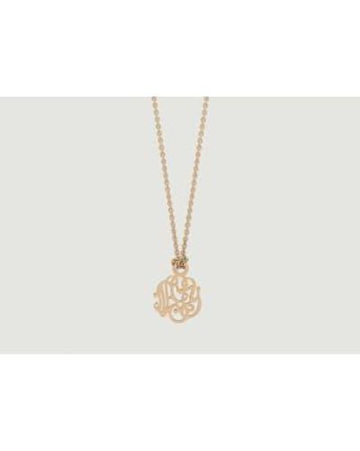 Ginette NY Collier mini-monogramme d'or - Blanc