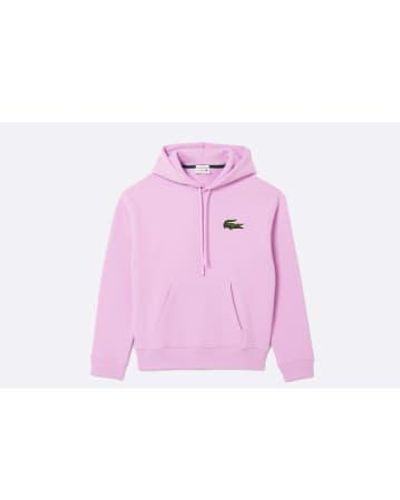 Lacoste Loose fit hood organic cotton jogger sweatshirt - Rosa