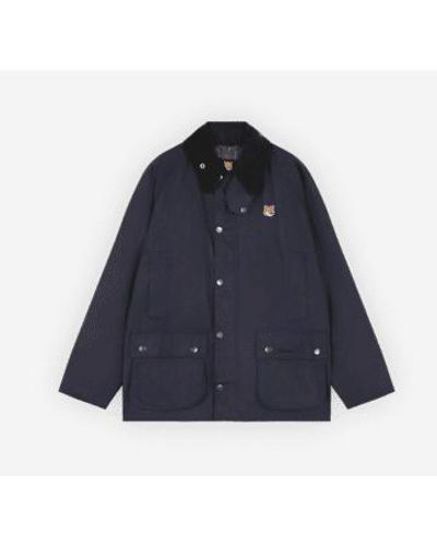 Barbour X maison kitsuné beaufort wachste jacke - Blau