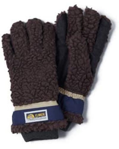 Elmer Gloves Tiefes wollhaufen leitender handschuh braun - Blau