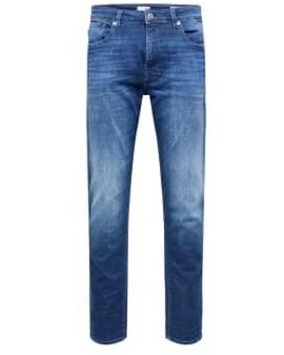 SELECTED Jeans slim hecho azul lavado