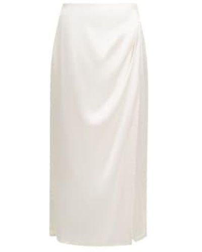 French Connection Inu Satin Midi Wrap Skirt Or Classic - Bianco