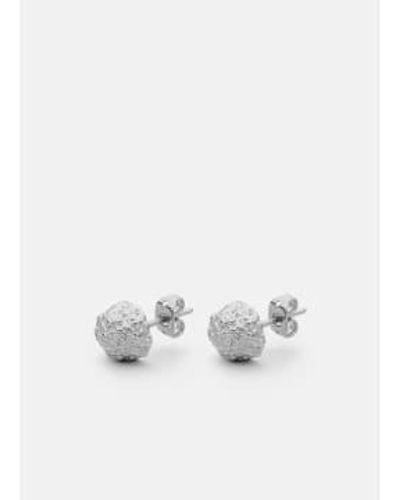 Skultuna Opaque Earrings Matte Steel Onesize - White