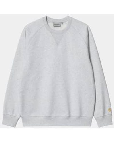 Carhartt Sweat Chase Ash Heather / S Gris - White