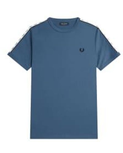 Fred Perry Taped ringer t-shirt m4620 midnight - Azul