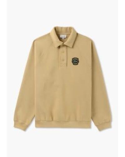Lacoste S French Heritage Snap Button Pique Sweatshirt - Natural