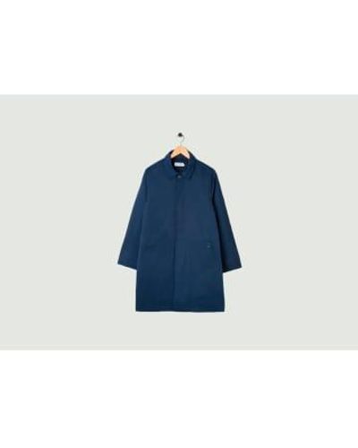 M.C. OVERALLS Single Breasted Mac Coat Navy M - Blue