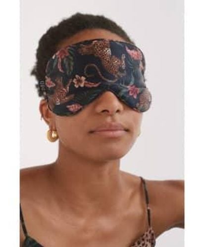 Desmond & Dempsey Soleia Jungle Print Luxe Silk Eye Mask Size: Os, Os - Brown