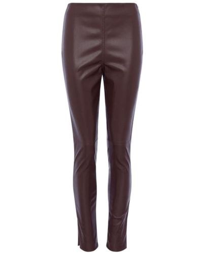 Great Plains Faux Leather Trousers - Marrone