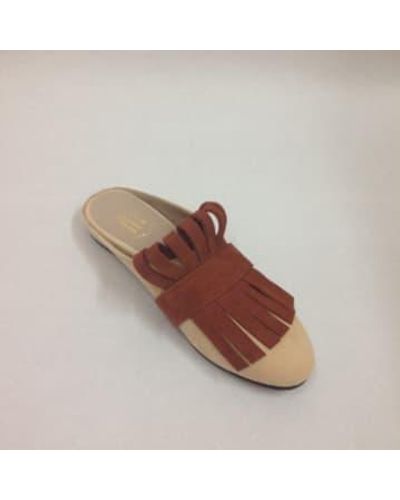 Teresa Nuñez Leather Slipper Shoes 37 38 -39 - Brown