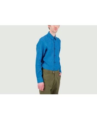 JAGVI RIVE GAUCHE Linen Shirt 5 - Blu