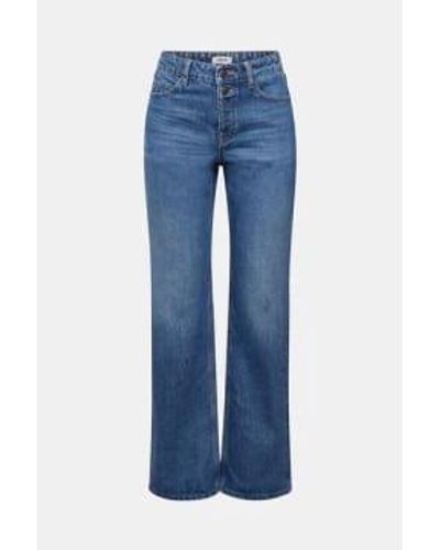 Esprit Cropped Flared Western Bootcut In Medium Wash 32 Length - Blu