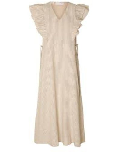 SELECTED Hillie Striped Dress Xs - Natural