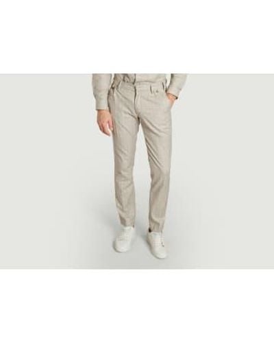 JAGVI RIVE GAUCHE City Plaid Fitted Trousers 44 - White