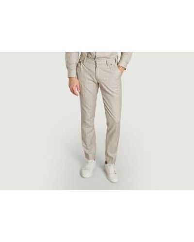 JAGVI RIVE GAUCHE City Plaid Fitted Pants 44 - White