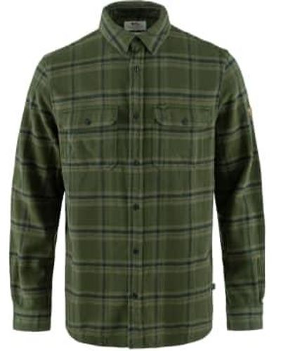 Fjallraven Deep Est 662 And Laurel 625 Ovik Heavy Flannel Shirt L - Green