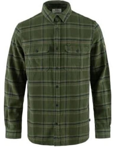 Fjallraven Deep Est 662 And Laurel 625 Ovik Heavy Flannel Shirt L - Green