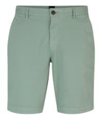 BOSS Scheibenverkleidung offen grün schlanker fit-shorts in stretch baumwolle 50512524 373