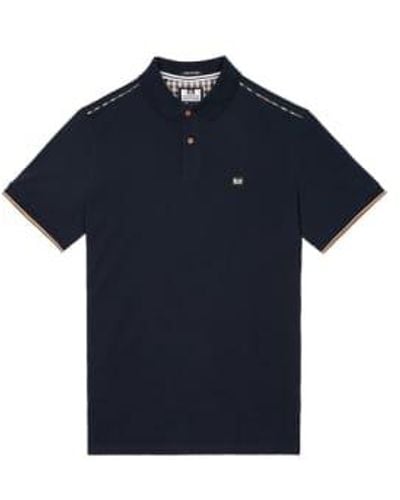Weekend Offender Sakai Polo With Nylon Check Piping In - Blu
