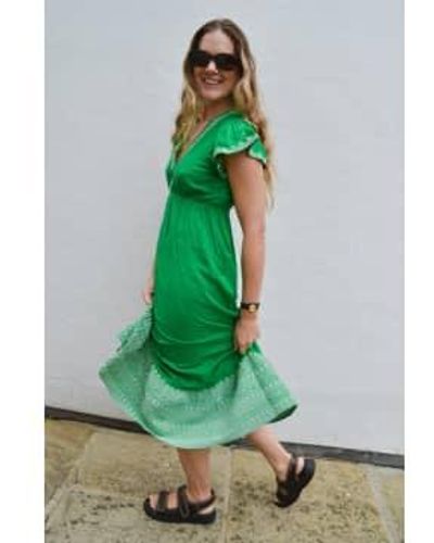 M.A.B.E Cella Embroidered Dress Xs - Green