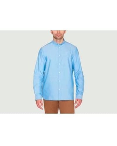 Knowledge Cotton Camisa Harald Oxford corte regular - Azul