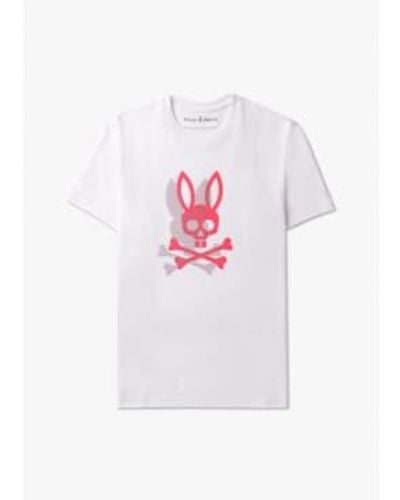 Psycho Bunny T-shirt graphique à pois chicago hd en blanc