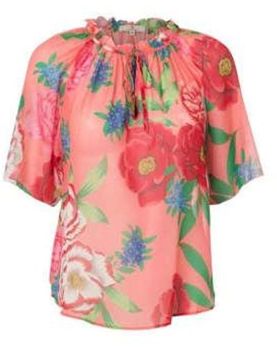 Charlotte Sparre Wrinkle Blouse Silk Georgette Or Yellow - Pink