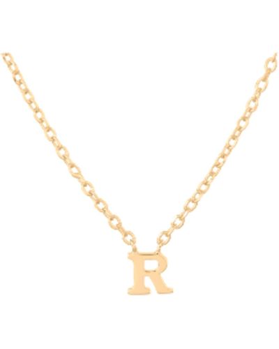 Pernille Corydon Kleine Note Gold Halskette mit einem kleinen Buchstaben Anhänger R. - Mettallic