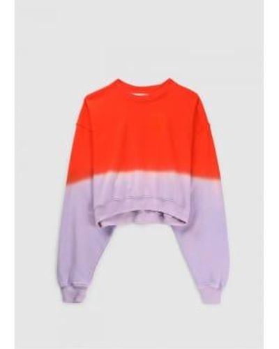 FRAME Kurzes dip-dye-sweatshirt damen in rot-orange-multi