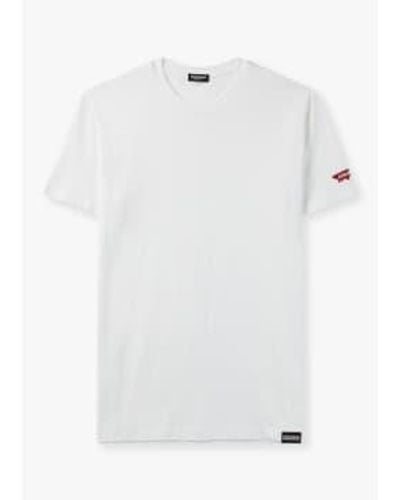 DSquared² T-shirt à la feuille d'érable en blanc