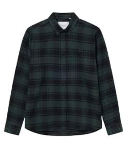 Les Deux Kristian Check Flannel Shirt Xs - Black
