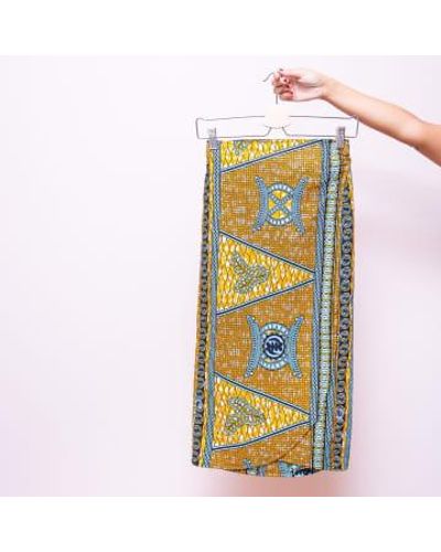 ni · ma African Printed Pareo Skirt - Arancione