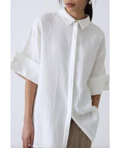 Mother Of Pearl Camille Textured Pearl Shirt - White