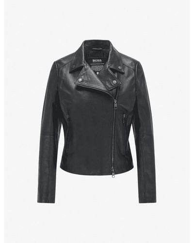 BOSS by HUGO BOSS Leather jackets for Women | Online Sale up to 63% off |  Lyst