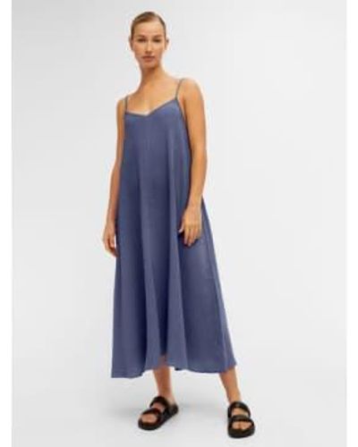 Object Carina Cotton Midi Dress Indigo - Blu
