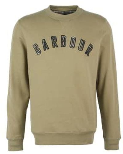 Barbour Debson Crew Neck Sweatshirt Bleached Olive M - Green
