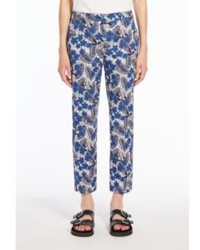 Weekend by Maxmara Ravello Palm Print Trousers - Blue