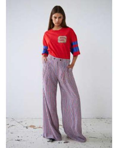 Stella Nova Checked Trousers 10 - Red