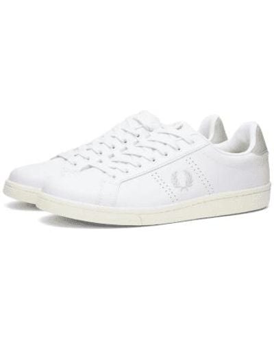 Fred Perry Authentic B721 Leather Sneakers And Ight Oyster - Bianco