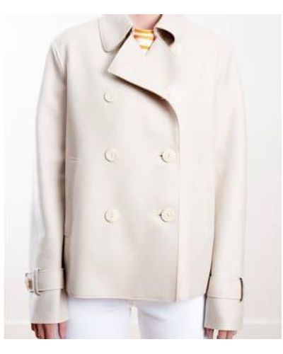 Harris Wharf London Cropped Trench Coat Light Pressed - White