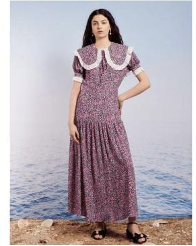 Sister Jane Sea Grass Midi Dress L / Floral - Purple