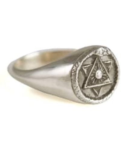 Rachel Entwistle The Ouroboros Signet Ring H Sterling With Ruby - Neutro