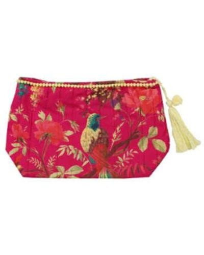 Powell Craft Oiseaux roses chauds sac lavage d'impression paradis - Rouge