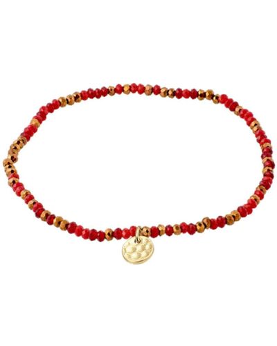 Pilgrim Indie Bracelet /gold /gold / Os - Red