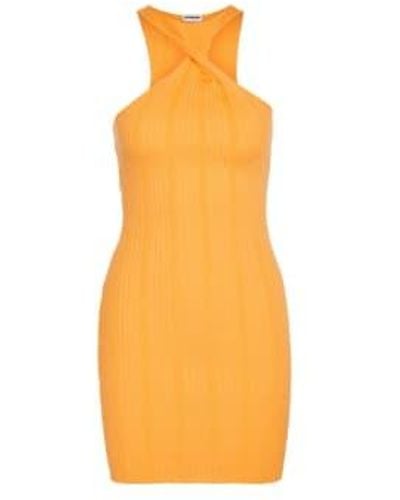 Noisy May Laut kann sich vorderen Neckholder -Kleid verdrehen - Orange