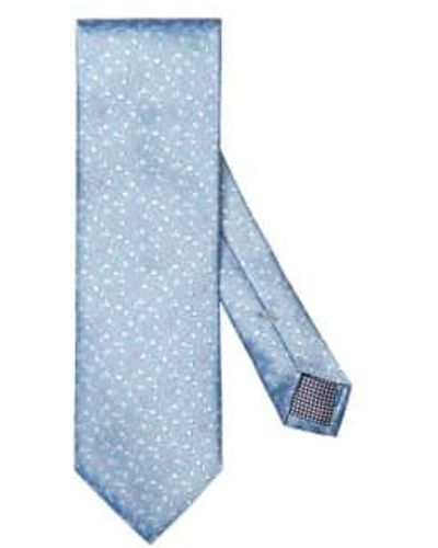 Eton Light Floral Print Silk Tie 10001083822 - Blue