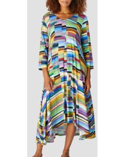 Sahara Horizon Stripe Jersey Dress Multi 12/14 - Blue