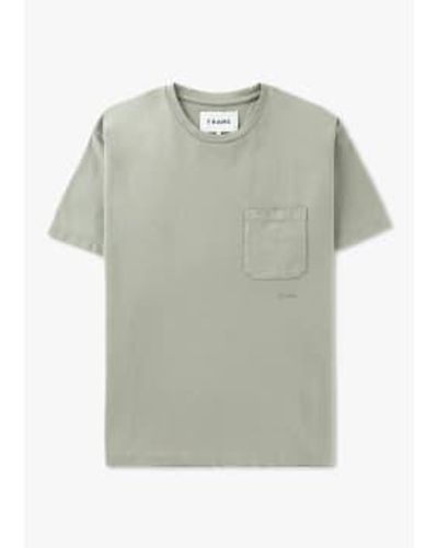 FRAME Herren vintage t-shirt in rauch beige - Grün