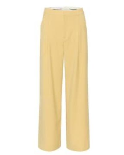 Gestuz Paula Wide Trousers Dried Moss 36 - Yellow