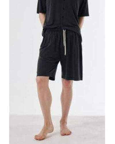 Daniele Fiesoli Italian Silk/cotton Shorts Charcoal Small - Black